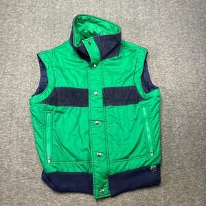 Reconta Men's Medium Green Navy Puffer Vest Vintage Ski Outdoor